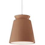 Radiance Trapezoid Tall Pendant - Brushed Nickel / Adobe