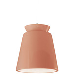 Radiance Trapezoid Tall Pendant - Polished Chrome / Gloss Blush
