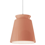 Radiance Trapezoid Tall Pendant - Brushed Nickel / Gloss Blush
