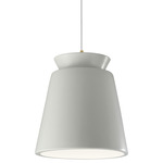 Radiance Trapezoid Tall Pendant - Antique Brass / Matte White