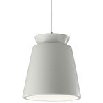 Radiance Trapezoid Tall Pendant - Polished Chrome / Matte White