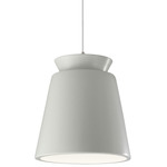 Radiance Trapezoid Tall Pendant - Brushed Nickel / Matte White