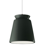 Radiance Trapezoid Tall Pendant - Dark Bronze / Pewter Green