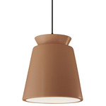Radiance Trapezoid Tall Pendant - Matte Black / Adobe
