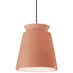 Radiance Trapezoid Tall Pendant - Polished Chrome / Gloss Blush