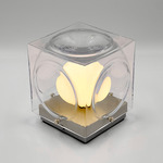 Chant Portable Table Lamp - Brushed Silver / Clear