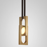 Mythos Duo Pendant - Brushed Brass / Opal