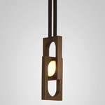 Mythos Duo Pendant - Blackened Brass / Opal