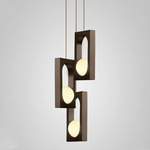 Mythos Multi Light Pendant - Blackened Brass / Opal