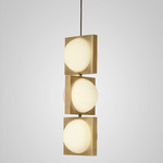 Solstice Pendant - Brushed Brass / Opal
