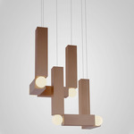 Vesper Duo Pendant - Brushed Bronze / Opal