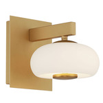 Adelfia Wall Sconce - Painted Antique Brass / Opal White