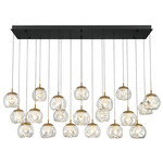 Camerino Rectangular Multi Light Chandelier - Matte Black / Clear