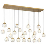 Camerino Rectangular Multi Light Chandelier - Painted Antique Brass / Clear
