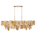 Castellana Linear Chandelier - Brushed Brass / Crystal