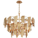 Castellana Tier Chandelier - Brushed Brass / Crystal