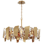 Castellana Chandelier - Brushed Brass / Crystal