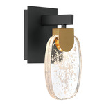 Castelo Wall Sconce - Matte Black / Clear