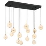 Corfu Rectangular Multi Light Chandelier - Black / Alabaster