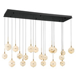 Corfu Rectangular Multi Light Chandelier - Black / Alabaster