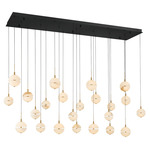 Corfu Rectangular Multi Light Chandelier - Black / Alabaster