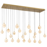Corfu Rectangular Multi Light Chandelier - Painted Antique Brass / Alabaster