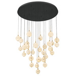 Corfu Round Multi Light Chandelier - Black / White