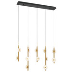 Etna Linear Multi Light Chandelier - Black / Alabaster