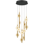 Etna Round Multi Light Chandelier - Black / Alabaster