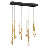 Etna Rectangular Multi Light Chandelier - Black / Alabaster
