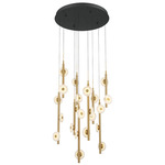 Etna Round Multi Light Chandelier - Black / Alabaster