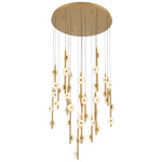 Etna Round Multi Light Chandelier - Painted Antique Brass / Alabaster