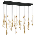 Etna Rectangular Multi Light Chandelier - Black / Alabaster