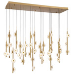 Etna Rectangular Multi Light Chandelier - Painted Antique Brass / Alabaster