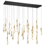 Etna Rectangular Multi Light Chandelier - Black / Alabaster
