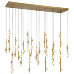 Etna Rectangular Multi Light Chandelier - Painted Antique Brass / Alabaster