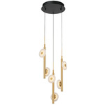 Etna Round Multi Light Chandelier - Black / Alabaster