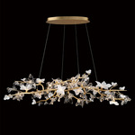 Fiori Oval Chandelier - Gold Leaf / Clear / White