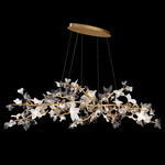 Fiori Oval Chandelier - Gold Leaf / Clear / White