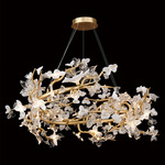 Fiori Chandelier - Gold Leaf / Clear / White