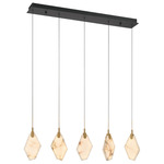 Kosmos Linear Multi Light Chandelier - Matte Black / Alabaster