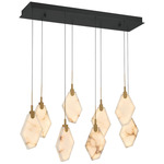Kosmos Rectangular Multi Light Chandelier - Matte Black / White