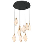 Kosmos Round Multi Light Chandelier - Matte Black / Alabaster