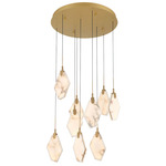 Kosmos Round Multi Light Chandelier - Painted Antique Brass / Alabaster