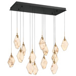 Kosmos Rectangular Multi Light Chandelier - Matte Black / White