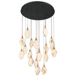 Kosmos Round Multi Light Chandelier - Matte Black / Alabaster