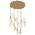 Kosmos Round Multi Light Chandelier - Painted Antique Brass / Alabaster