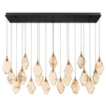 Kosmos Rectangular Multi Light Chandelier - Matte Black / White