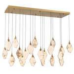 Kosmos Rectangular Multi Light Chandelier - Painted Antique Brass / White