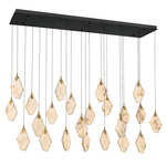 Kosmos Rectangular Multi Light Chandelier - Matte Black / White